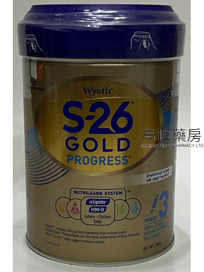 惠氏 WYETH® S-26® GOLD Progress ®3號 900g