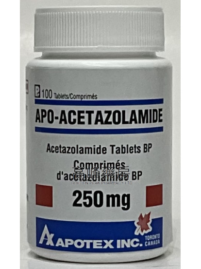 APO-Acetazolamide 250mg 100Tablets(Eq to Diamox)