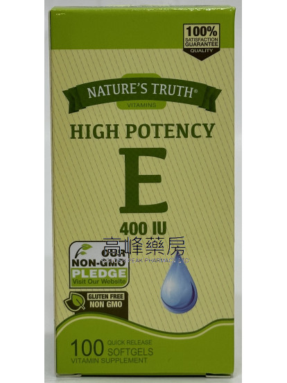 樂陶Nature’s Truth Vitamin E 400 Iu 100Tablets