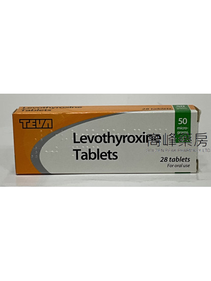 TEVA-Levothyorxine 50mcg 28Tablets左旋甲状腺素