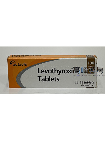 TEVA-Levothyorxine 100mcg 28Tablets左旋甲狀腺素