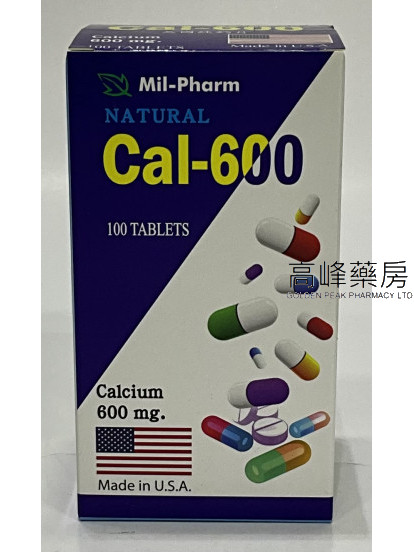 Mil-Pharm美国纯钙片Calcium 600mg 100Tablets